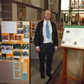 Thurstan with exhibition of St Matthew's history 