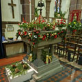 Font decorated for Christmas 